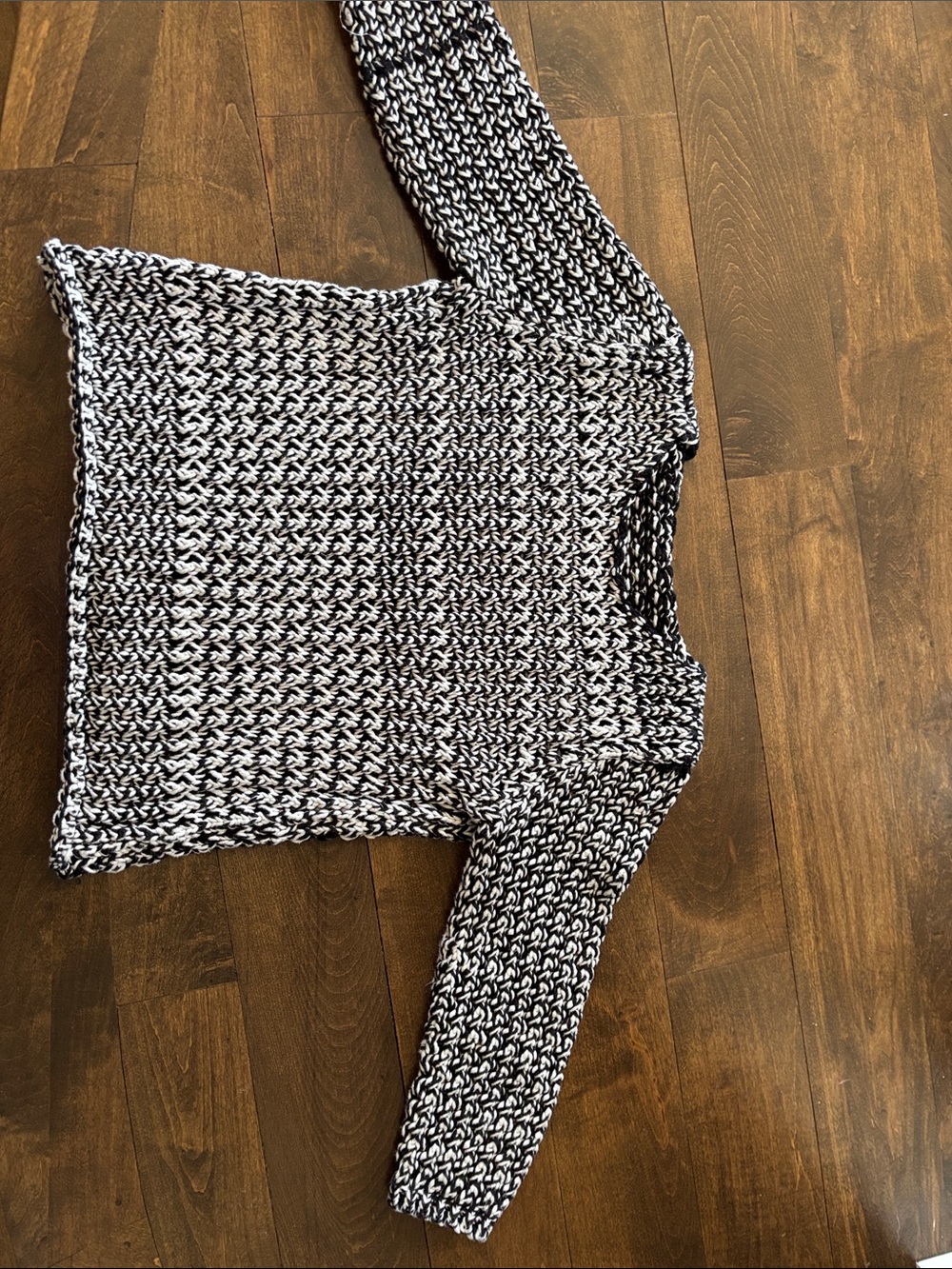 Babaton Black & White Marled Crewneck Sweater